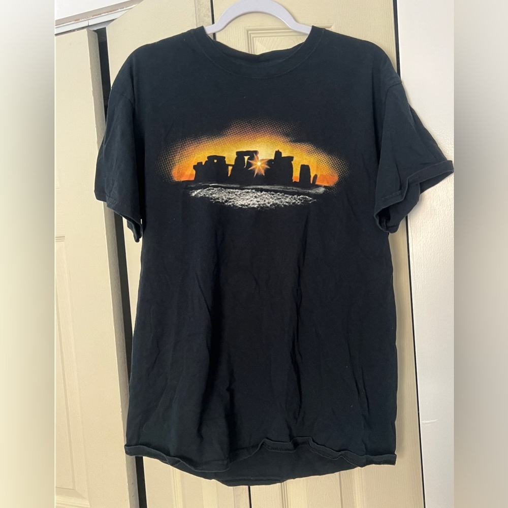 Black Graphic Stone Hedge Shirt Size Large